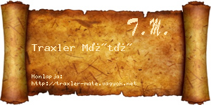 Traxler Máté névjegykártya